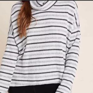 Anthropologie Saturday Sunday striped cowl neck sweater size small